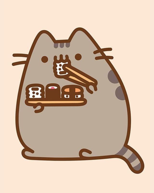 Pusheen Eating Sushi And Ramen Noodles Pusheen Sushi - vrogue.co