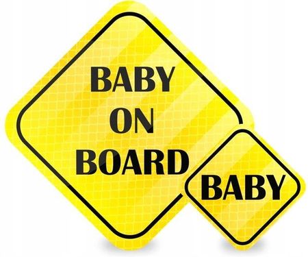 Naklejka Na Auto Samochód Baby On Board Odblaskowa