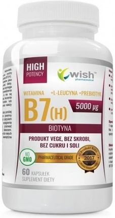 Wish Witamina B7 5000Mcg + L-Leucyna + Prebiotyk 60 Kaps