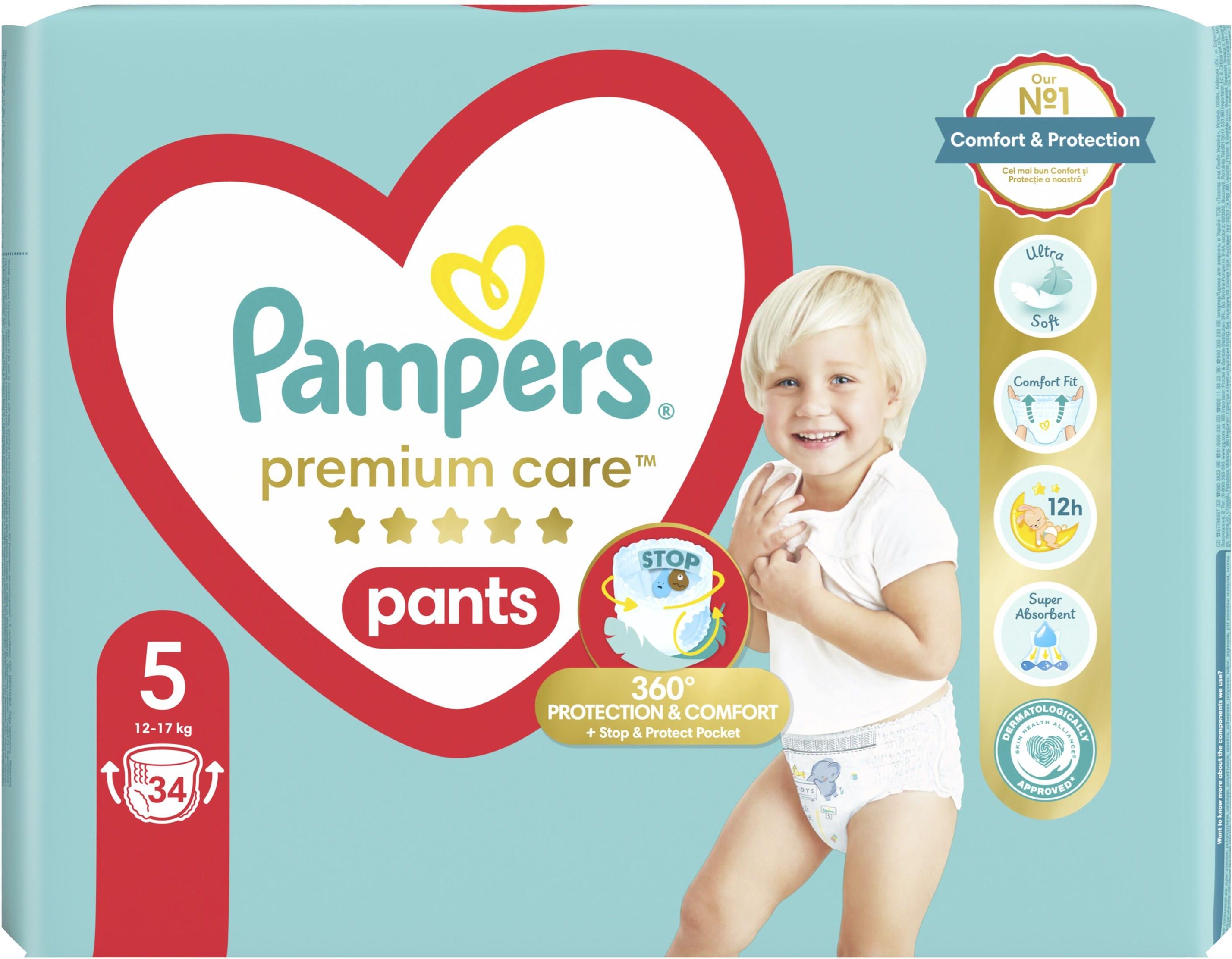 Pampers Premium Care Pieluchomajtki Rozmiar 5, 34 Szt. 9kg-17kg ...