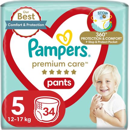 Pampers Premium Care Pieluchomajtki rozmiar 5, 34 szt. 9kg-17kg
