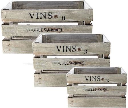 Drewniane Skrzynki Na Prezenty Wino 3szt Vins