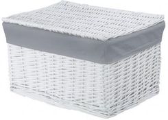 Zdjęcie Corsan Kosz Wiklinowy Zamykany Biały Z Szarą Wyściółką 58X43X35Cm 520A - Bieruń