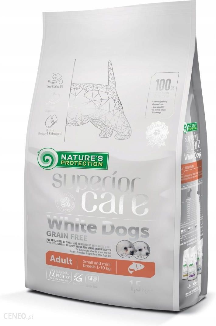 Nature’S Protection Superior Care White Dogs Grain Free Salmon Dla Białych Psów Ras Małych Z Łososiem 1,5kg