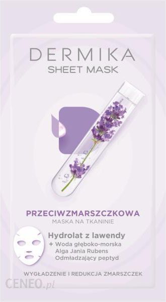 Dermika Sheet Mask przeciwzmarszczkowa maska na tkaninie hydrolat z lawendy 17g