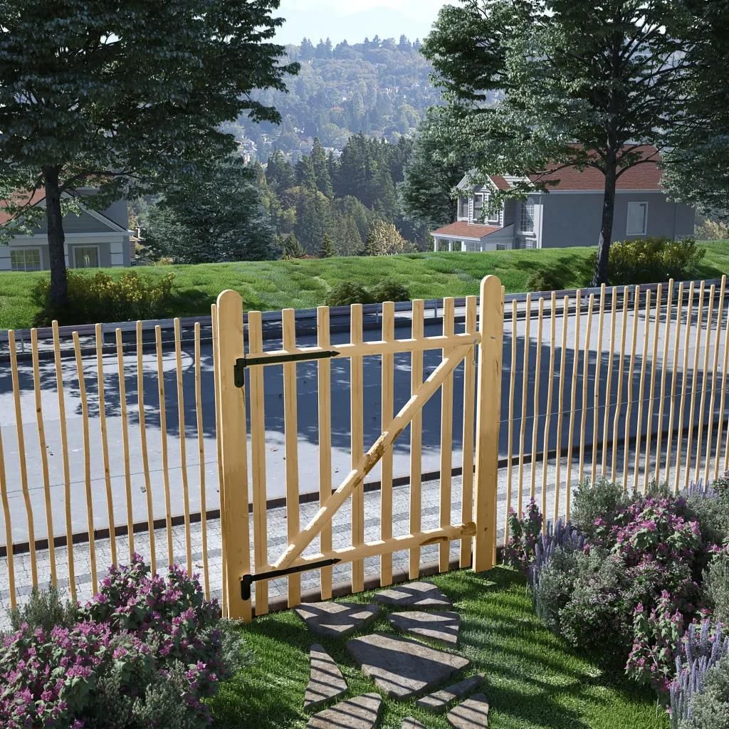Vidaxl Drewniana Furtka Leszczyna 100X120Cm - zdjęcie 2 Vidaxl Drewniana Furtka Leszczyna 100X120Cm