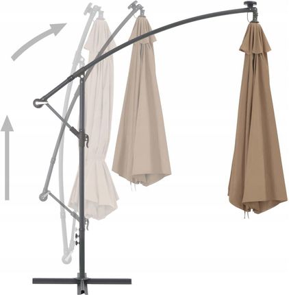 Parasol wiszący z aluminiowym słupkiem, 350 cm, ko - zdjęcie 2