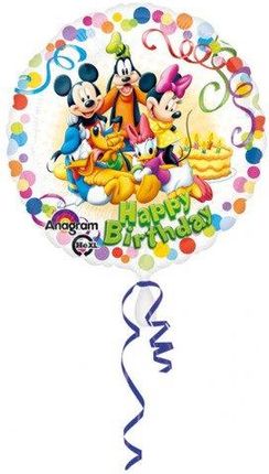 Anagram Myszka Miki Happy Birthday 18 Biały Balon Foliowy