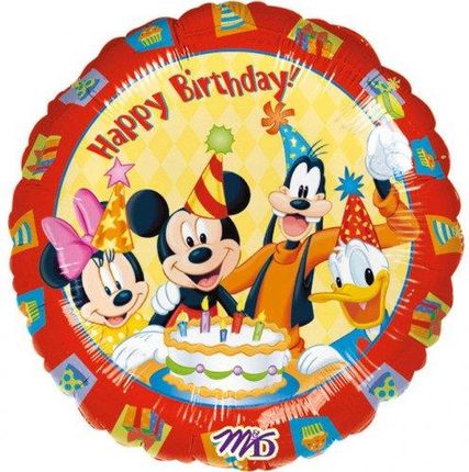 Anagram Myszka Miki Happy Birthday 18 Czerwono-Żółty Balon Foliowy Miki
