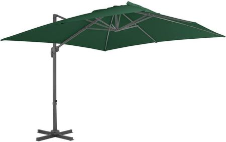 Vidaxl Parasol Wiszący Z Aluminiowym Słupkiem 400X300Cm Zielony