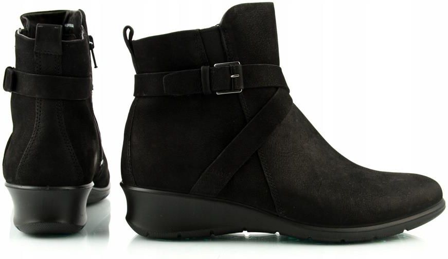 Buty Ecco, czarne, na koturnie, skóra, r. 39 Buty Ecco, czarne, na koturnie, skóra, r. 39