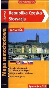 Republika Czeska - Słowacja. Mapa samochodowa w skali 1:500 000