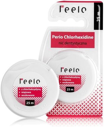 Feelo Perio Chlorhexidine nić dentystyczna do zębów na krwawiące dziąsła 25m