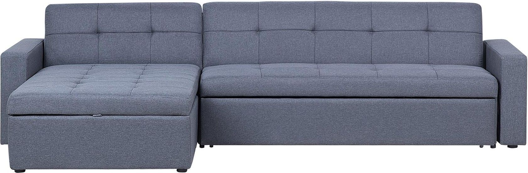 Beliani Sofa Prawostronna Ciemnoszara Rozkładana Laurila ...