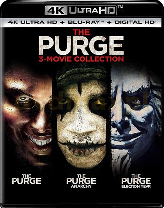 The Purge: 3-Movie Collection: The Purge / The Purge: Anarchy / The Purge: Election Year (Noc Oczysczenia / Anarchia / Czas Wyboru) [3xBlu-Ray 4K]+[3x