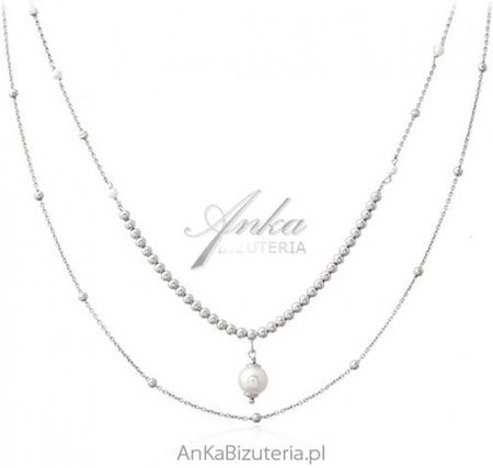 ankabizuteria.pl  Srebrny naszyjnik z perełkami - elegancka biżuteria włoska