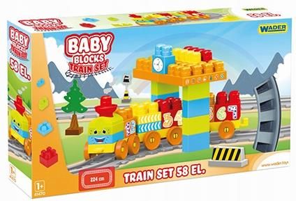 Wader Klocki Baby Blocks Railway 58 Elementów - ceny i opinie - Ceneo.pl