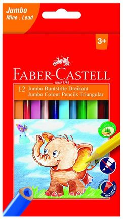 Faber Castell Kredki Ołówkowe Jumbo 5.4Mm Trójkątne 12 Kolorów