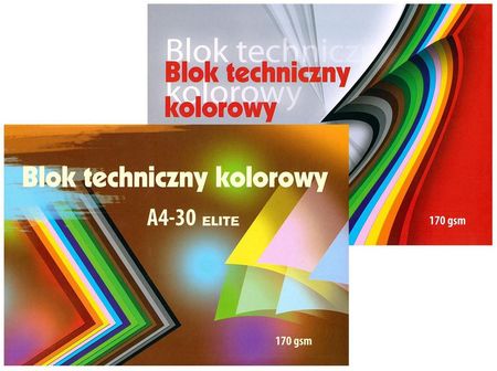 Kreska Blok Techniczny Elite A4 30 Kartek Kolorowy