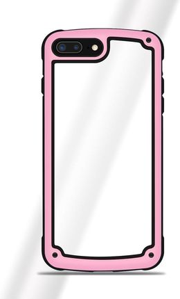 Solid Frame etui wytrzymały pokrowiec z żelową ramką iPhone 8 / 7 Plus - Różowy