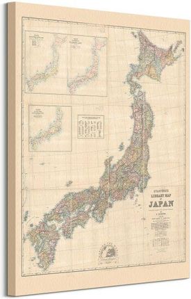Pyramid Posters Stanfords Mapa Japonii 1879 Obraz Na Płótnie (Wdc100334)
