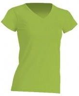Koszulka damska (t-shirt) z krótkim rękawem - REGULAR LADY COMFORT V-NECK - kolor limonkowy zielony (LIME)