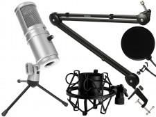 Superlux Zestaw Mikrofon Do Komputera E205U + Statyw Mikrofonowy Biurkowy Mozos Sb36 + Pop Filtr Mikrofonowy Ps 1 + Kosz Antywibracyjny Mozos Shm2