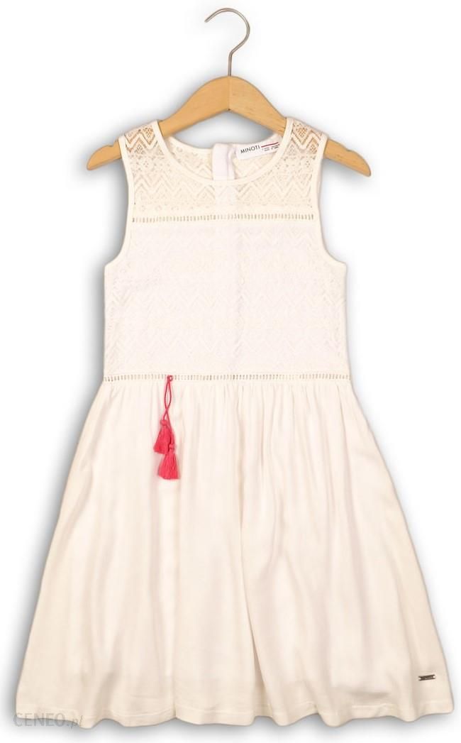 Minoti sukienka dziewczęca 104/110 biała - Ceny i opinie 