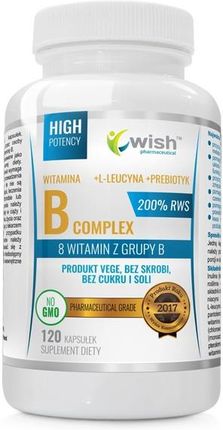 WISH, Witamina B Complex + L-leucyna + prebiotyk, 120 kapsułek