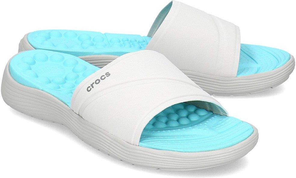 Crocs Reviva Slide Klapki Damskie 205474 PEARL WHITE Szary