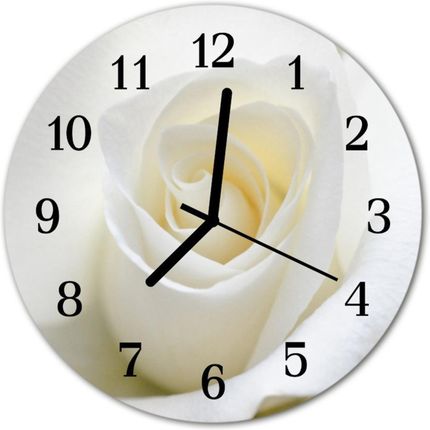 Tulup Zegar Ścienny Okrągły Biała Róża (Plzso30Nn31158130)