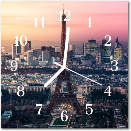 Tulup Zegar Ścienny Kwadrat Wieża Eiffla W Paryżu (Plzsk30X30Nn38382346)