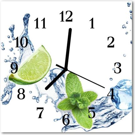Tulup Zegar Szklany Kwadratowy Limonka Mięta (Plzsk30X30Nn64985561)