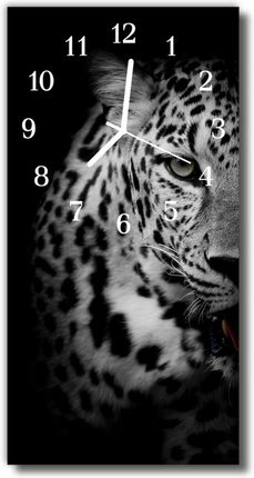 Tulup Zegar Szklany Pionowy Zwierzęta Tygrys Czarno-Biały (Plzsv30X60Nn30549735)