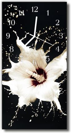 Tulup Zegar Szklany Pionowy Kwiaty Kwiat Biały (Plzsv30X60Nn12323524)