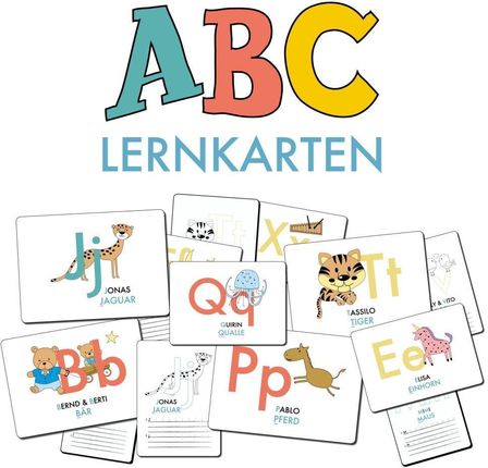ABC-Lernkarten der Tiere, Bildkarten, Wortkarten, Flash Cards mit Gro- und Kleinbuchstaben (Wirth Lisa)(niemiecki)