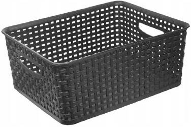 Branq Regał Z 3 Koszykami Rattan Szary (85756) - zdjęcie 2 Branq Regał Z 3 Koszykami Rattan Szary (85756)