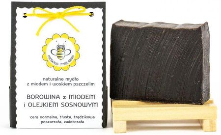 Miodowa Mydlarnia Mydło naturalne Borowina z miodem i olejkiem sosnowym 100g
