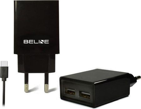 Beline Sieciowa 2xUSB + USB-C 2A Czarna (BELI0010)