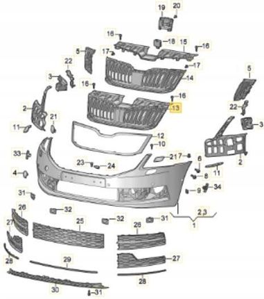 Skoda Octavia III 17- Lift Grill Atrapa Nowy - zdjęcie 2