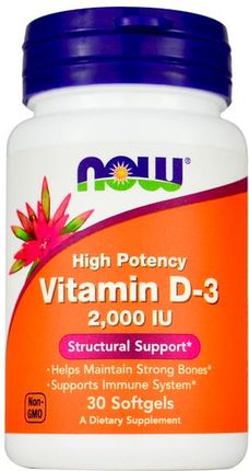 Now Foods Vitamin D-3 2000 IU 30kaps.