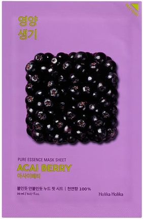 Holika Holika Pure Essence Mask Sheet  Acai Berry Maseczka bawełniana z ekstraktem z jagód 1 szt. 