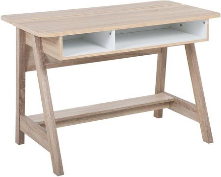 Beliani Skandynawskie biurko komputerowe z jasnego drewna z półkami Jackson