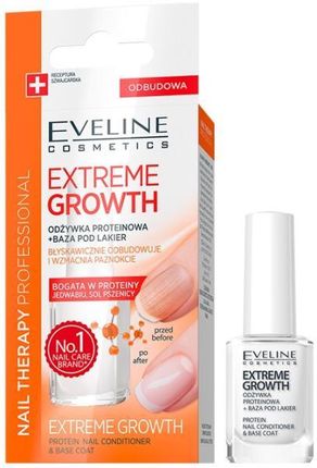 Eveline Nail Therapy Extreme Growth Odbudowująco Wzmacniająca Odżywka Proteinowa 12Ml