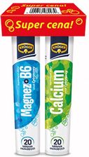 Magnez + B6, KRUGER, 20 tabl musujących + Calcium, KRUGER, smak cytrynowy, 20 tabl musujących
