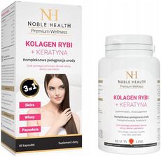 Zdjęcie Noble Health Kolagen rybi + keratyna 60 kaps - Śmigiel