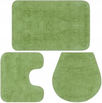 3-częściowy zestaw mat łazienkowych, tkanina, ziel