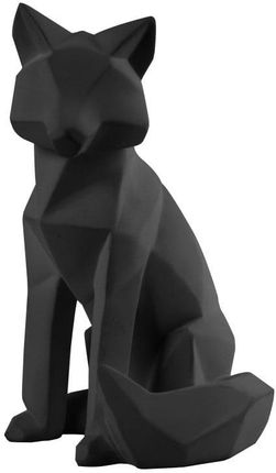 Ptliving Matowa Czarna Figurka Origami Fox 26Cm