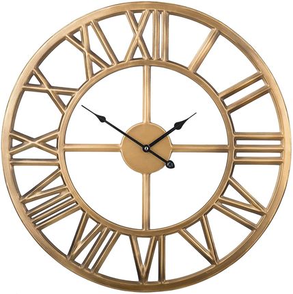 Beliani Retro zegar ścienny żelazny rzymskie cyfry 61 cm złoty Nottwil