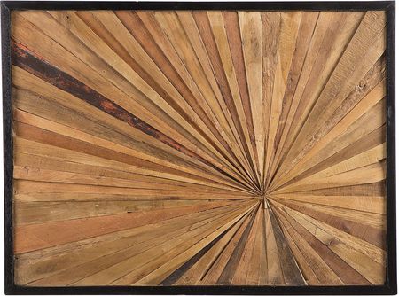 Beliani Dekoracja Ścienna Drewno Tekowe Merida (136867)